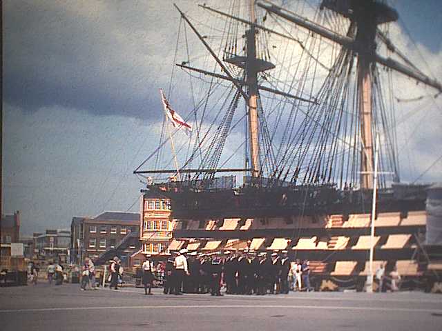 Admiral Nelsons Flaggschiff im Hafen von Southhampton, GB