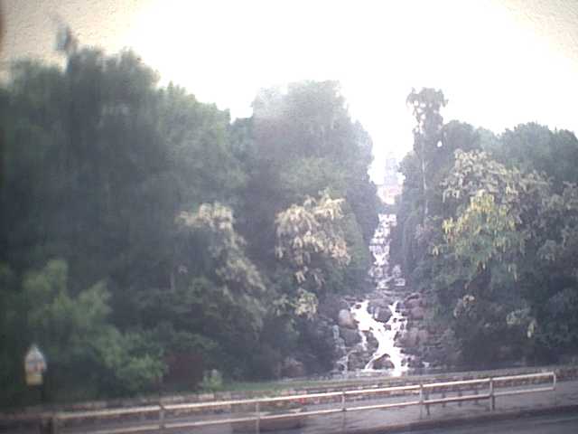 Der Kreuzberg in Berlin, mit Wasserfall